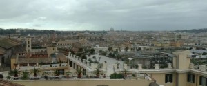 A view of magnificent Rome from Scuderie del Quirinale museum.